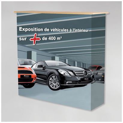 Comptoir d'accueil visuel textile
